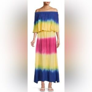 922. NWT! Area Stars Tie-dye Off-Shoulder Maxi Dress